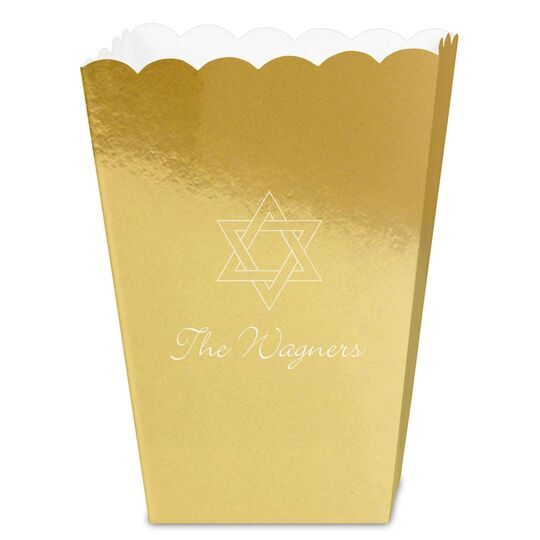 Interlocking Star of David Mini Popcorn Boxes