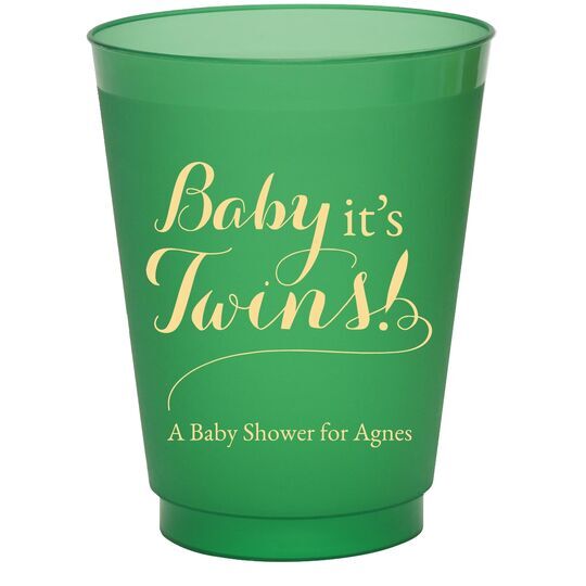 Baby It's Twins Colored Shatterproof Cups