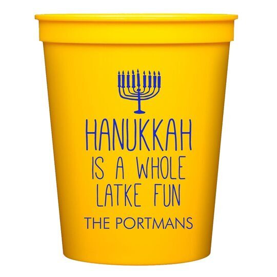 Latke Fun Hanukkah Stadium Cups