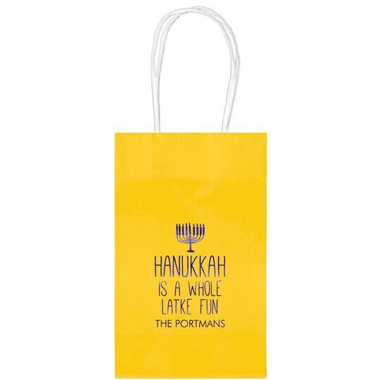 Latke Fun Hanukkah Medium Twisted Handled Bags