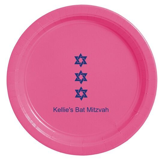 Star of David Row Paper Plates