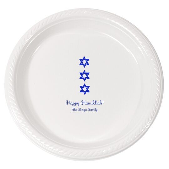 Star of David Row Plastic Plates