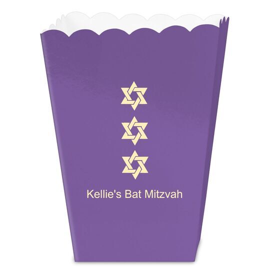 Star of David Row Mini Popcorn Boxes