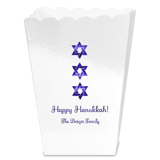 Star of David Row Mini Popcorn Boxes