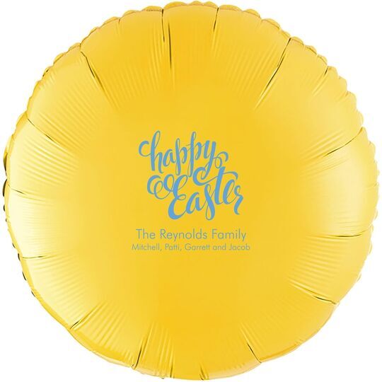 Calligraphy Happy Easter Mylar Balloons