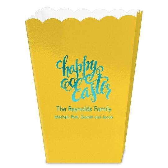 Calligraphy Happy Easter Mini Popcorn Boxes