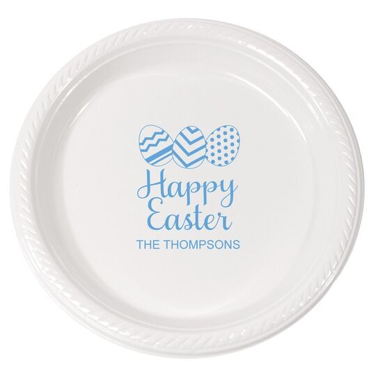 Decorated Easter Eggs Plastic Plates