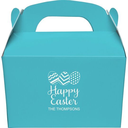 Decorated Easter Eggs Gable Favor Boxes