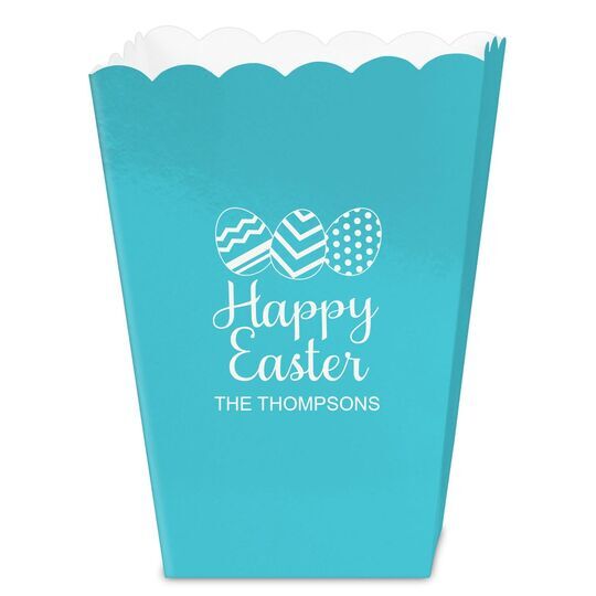 Decorated Easter Eggs Mini Popcorn Boxes