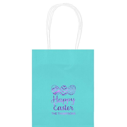 Decorated Easter Eggs Mini Twisted Handled Bags