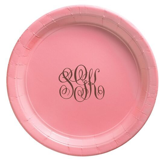 Interlocking Script Monogram Paper Plates