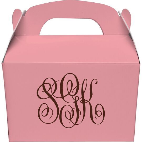 Interlocking Script Monogram Gable Favor Boxes