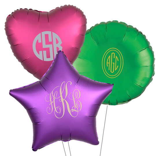 Design Your Own Monogram Mylar Balloons