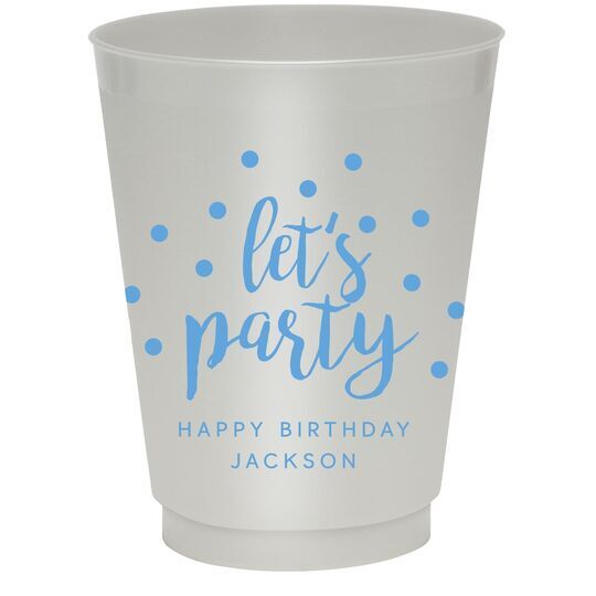 Confetti Dots Let's Party Colored Shatterproof Cups
