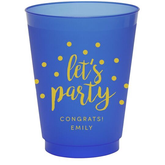 Confetti Dots Let's Party Colored Shatterproof Cups