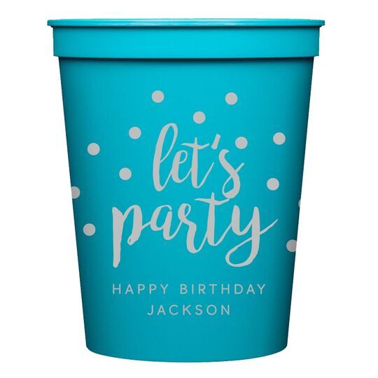 Confetti Dots Let's Party Stadium Cups