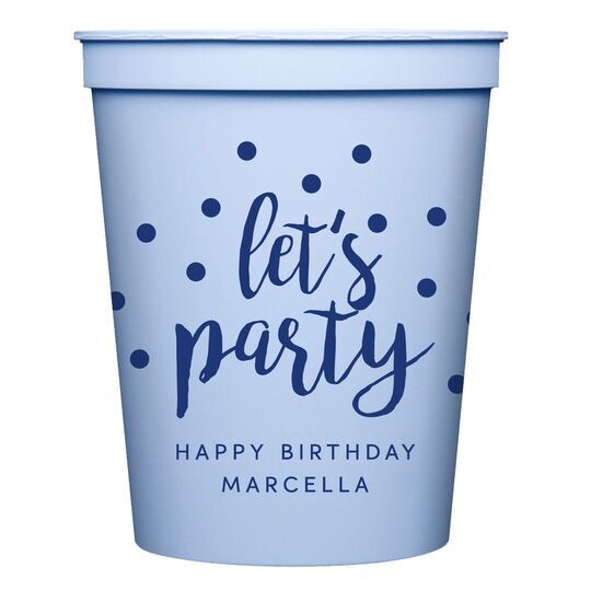 Confetti Dots Let's Party Stadium Cups