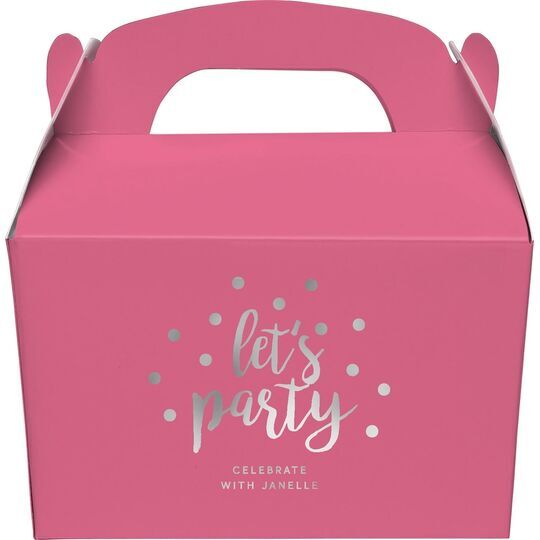 Confetti Dots Let's Party Gable Favor Boxes