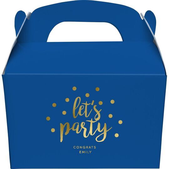 Confetti Dots Let's Party Gable Favor Boxes