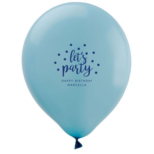 Confetti Dots Let's Party Latex Balloons