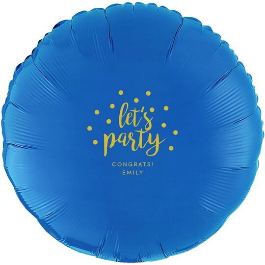 Confetti Dots Let's Party Mylar Balloons