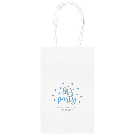 Confetti Dots Let's Party Medium Twisted Handled Bags