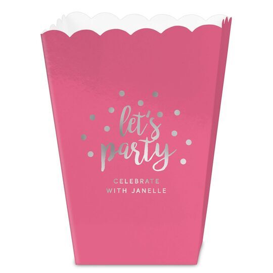 Confetti Dots Let's Party Mini Popcorn Boxes