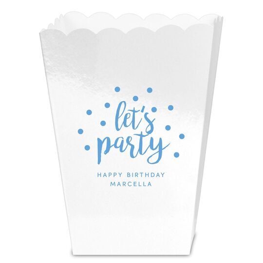 Confetti Dots Let's Party Mini Popcorn Boxes