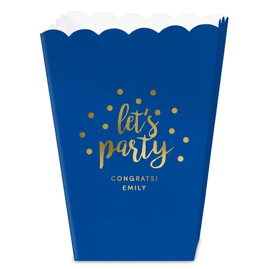Confetti Dots Let's Party Mini Popcorn Boxes