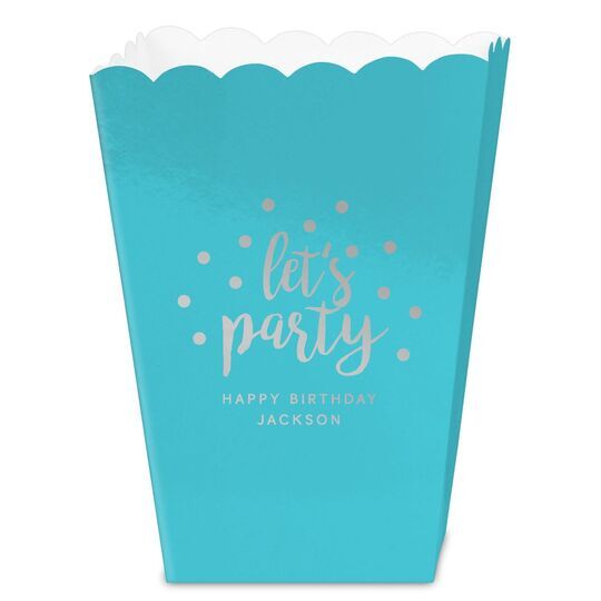 Confetti Dots Let's Party Mini Popcorn Boxes