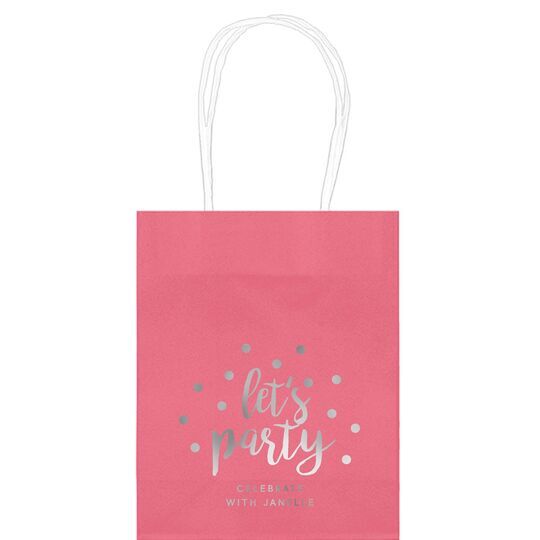 Confetti Dots Let's Party Mini Twisted Handled Bags