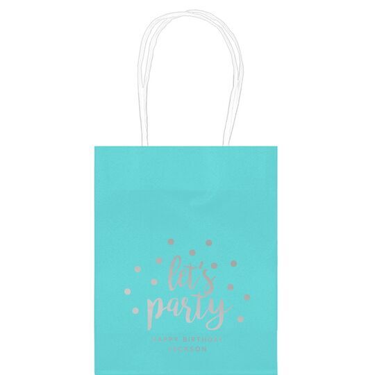 Confetti Dots Let's Party Mini Twisted Handled Bags