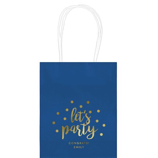 Confetti Dots Let's Party Mini Twisted Handled Bags