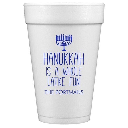 Latke Fun Hanukkah Styrofoam Cups