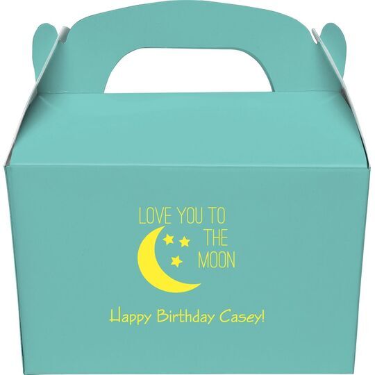 Love You To The Moon Gable Favor Boxes