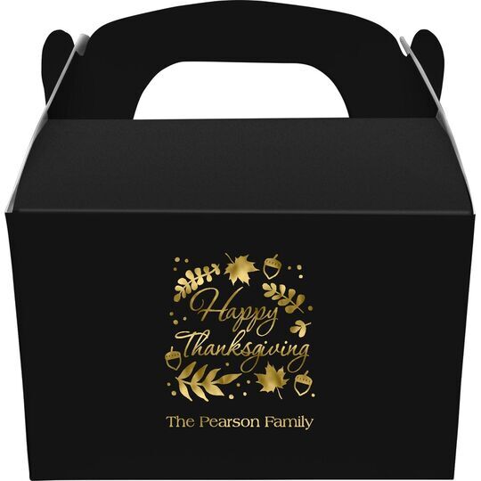 Happy Thanksgiving Autumn Gable Favor Boxes