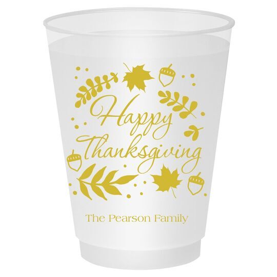 Happy Thanksgiving Autumn Shatterproof Cups