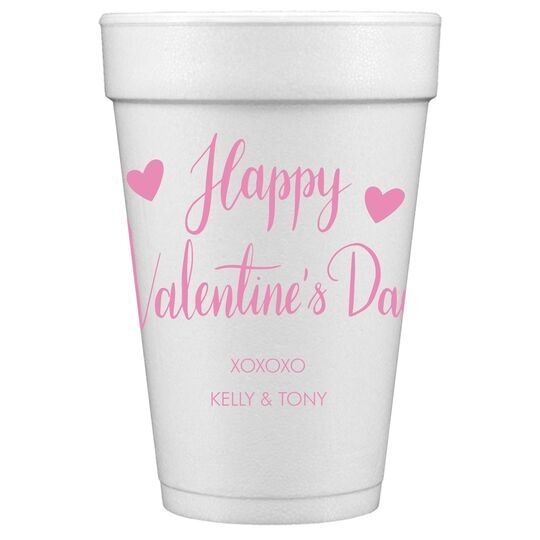 Happy Valentine's Day Styrofoam Cups
