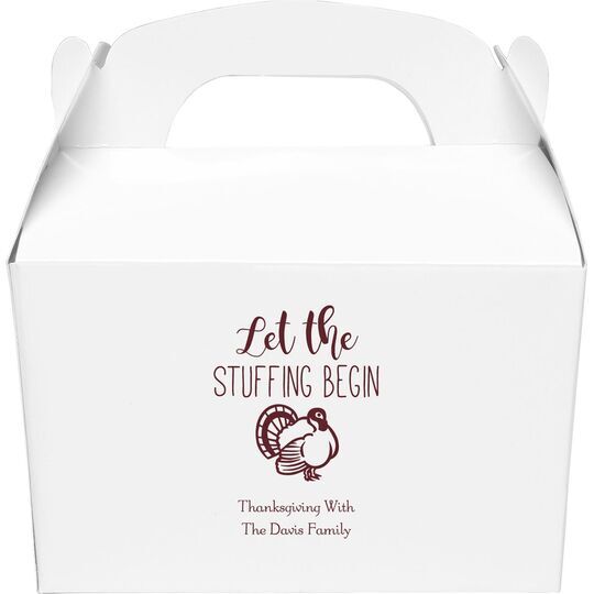 Let The Stuffing Begin Gable Favor Boxes