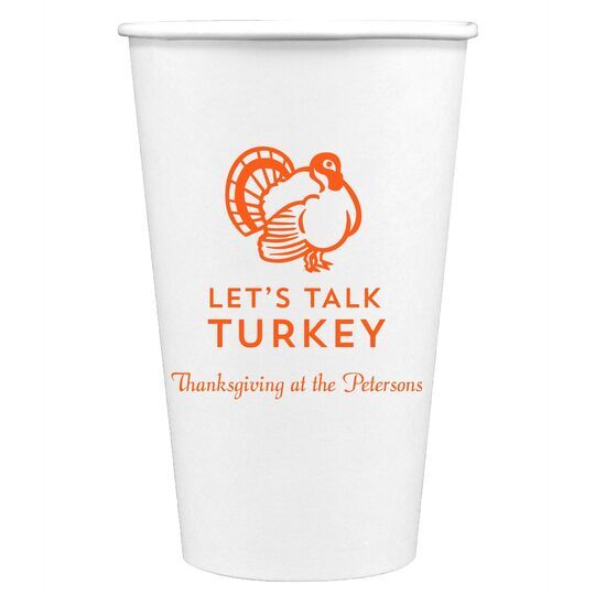 Let's Talk Turkey Paper Coffee Cups