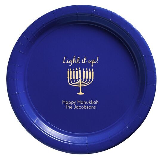 Light It Up Menorah Paper Plates