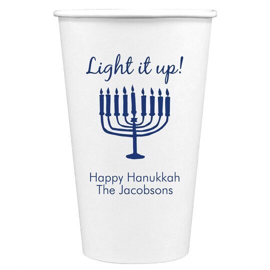 Light It Up Menorah Paper Coffee Cups