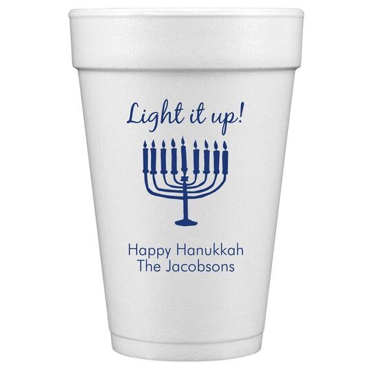 Light It Up Menorah Styrofoam Cups