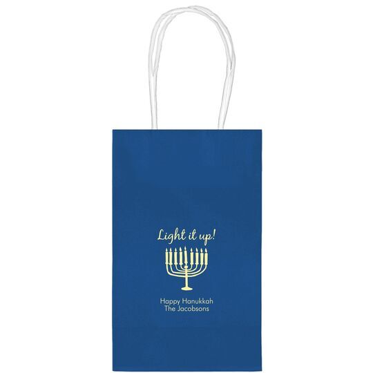 Light It Up Menorah Medium Twisted Handled Bags