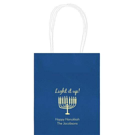 Light It Up Menorah Mini Twisted Handled Bags