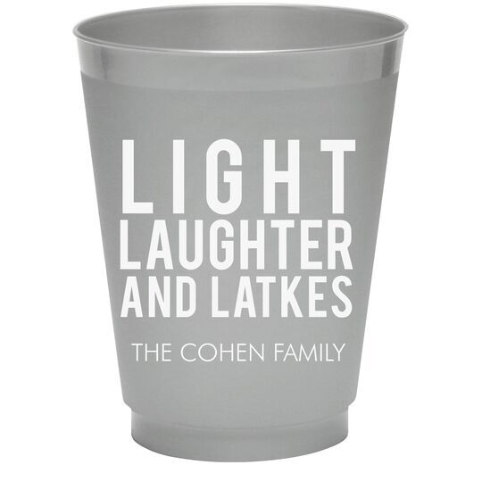 Light Laughter And Latkes Colored Shatterproof Cups