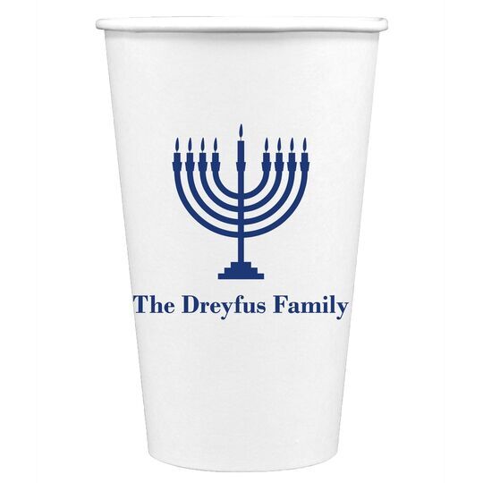 Lights of the Menorah Paper Coffee Cups