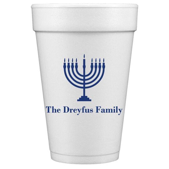 Lights of the Menorah Styrofoam Cups