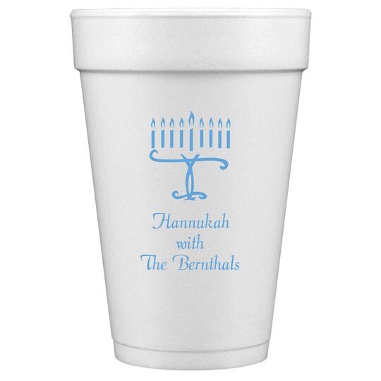 Menorah Styrofoam Cups