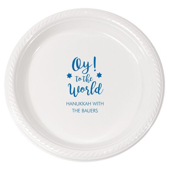 Oy To The World Plastic Plates